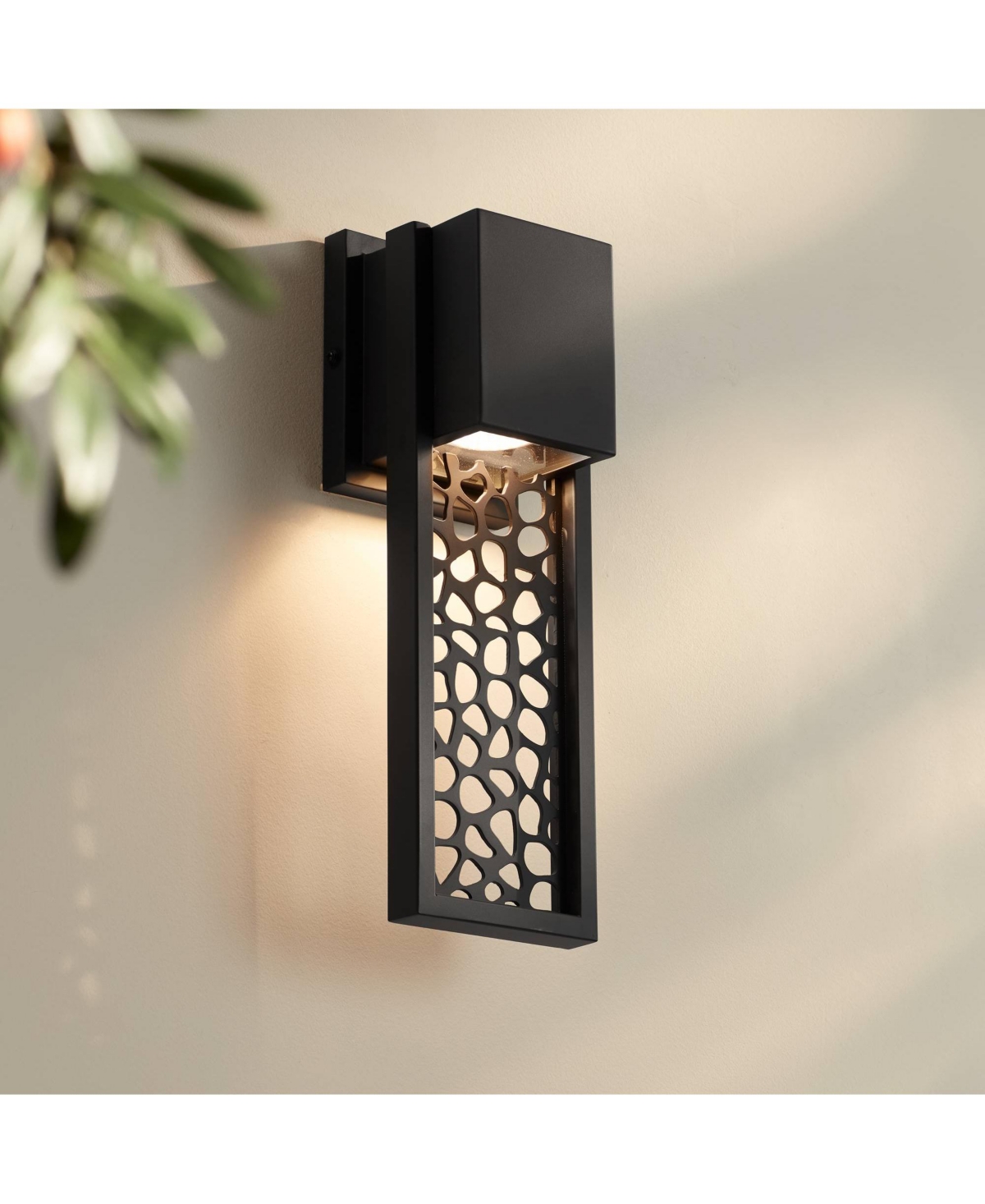 Possini Euro Design Miele High Modern Outdoor Wall Light Fixture Mount Porch House Led Bulb Dark Sky Matte Metal