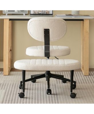 Ergonomic Cross-Legged Swivel Desk Chair with Back Support