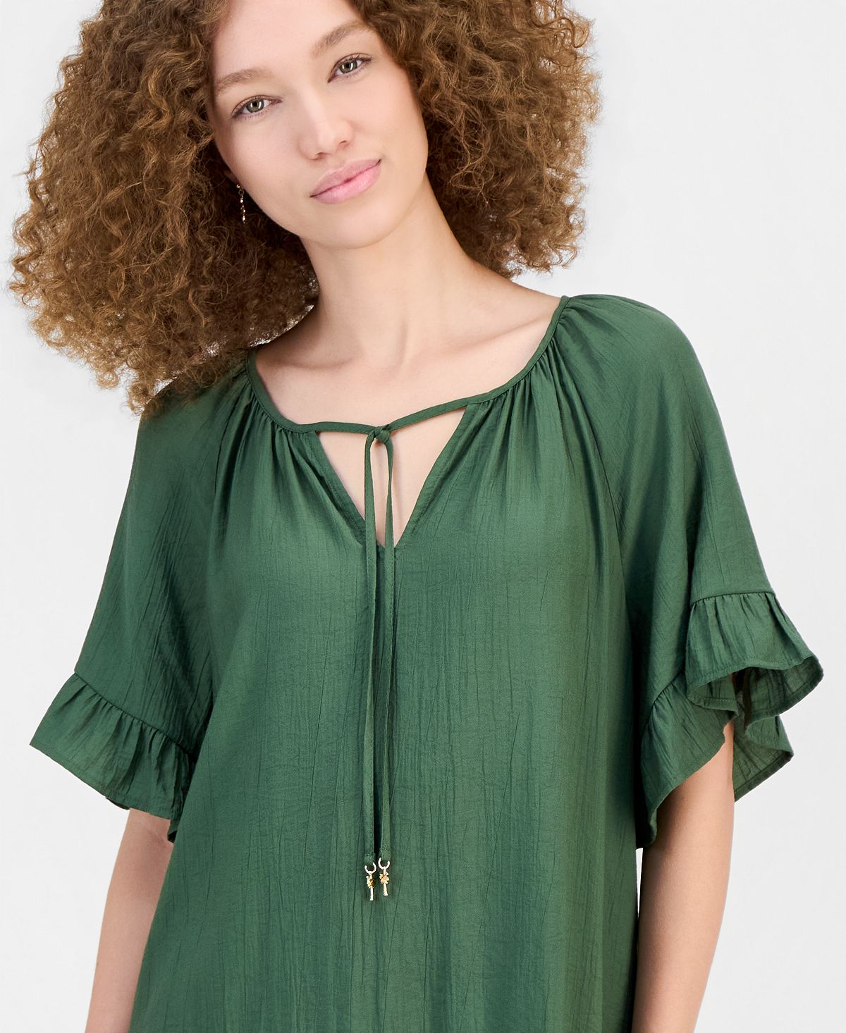 Robbie Bee Women's Tie-Neck Ruffled Tiered Dress view 4 — MAYCSS fashion products