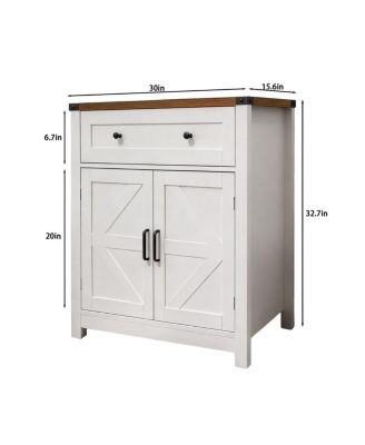 Farmhouse Barn-Door Storage Cabinet/Coffee Bar Buffet