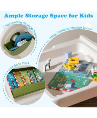 6-in-1 Kids Activity Table and Chair Set with Folding Art Easel