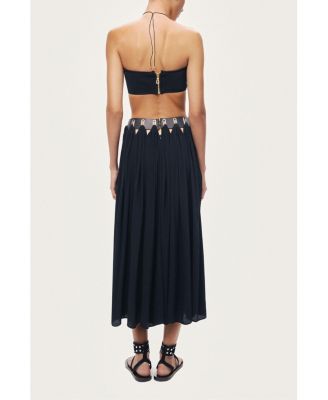 Women's Pleated Ring-Detail Midi Skirt