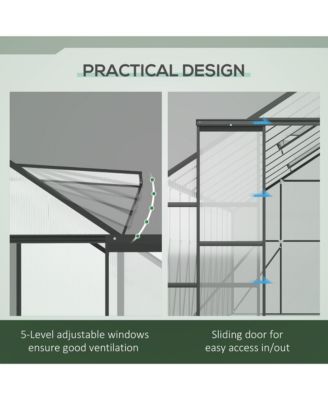 Walk-in Garden house Kit with Vent, Rain Gutter and Door