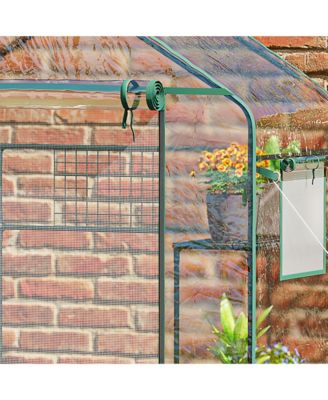 56" x 29" x 77" Small Walk-in house w/3 Tier Shleves, Windows