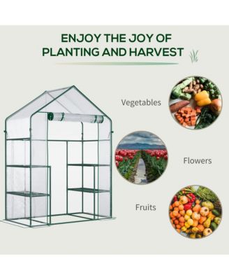 56" x 29" x 77" Small Walk-in house w/3 Tier Shleves,