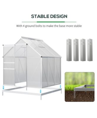 6'x6' Polycarbonate Walk-in Garden house w/ Sliding Door