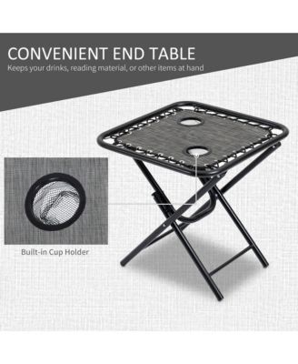 Zero Gravity Chair Set with Folding Table & Cup Holder Trays,