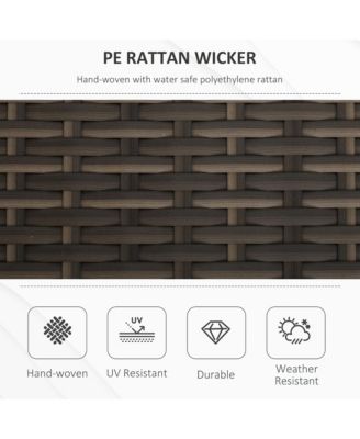 29 Gallon Outdoor Patio Wicker Storage Bench w/ Cushion