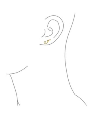 Scroll Design Ear Pin Crawlers Climber Earrings Gold Plated .925 Sterling Silver