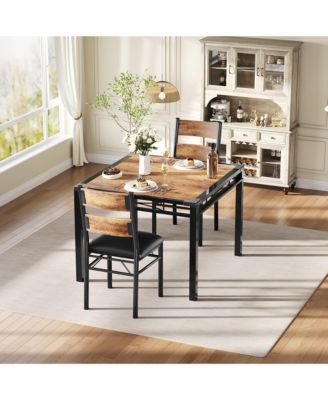 2-Person Dining Table Set with Padded Chairs and Corner Guards