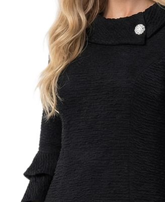 Women's 3/4-Sleeve Shawl Collar Dress