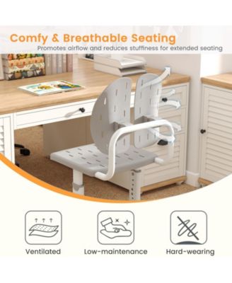 Height-Adjustable Kids Study Chair with Double Backrest Support