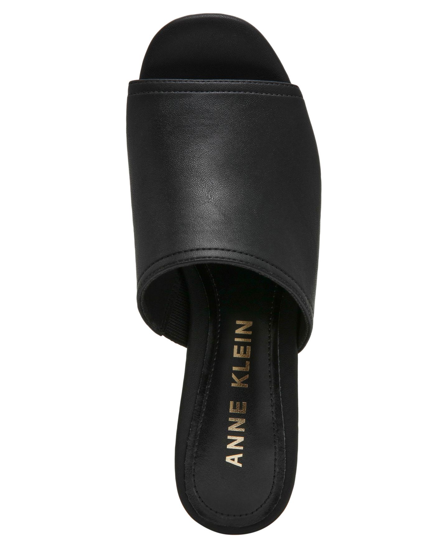 Женские сандалии Anne Klein Primo Block Heel Slip-On, цвет: Чёрный гладкий — фото 4