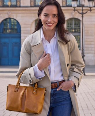 Zora Medium Leather Top Handle Crossbody Bag