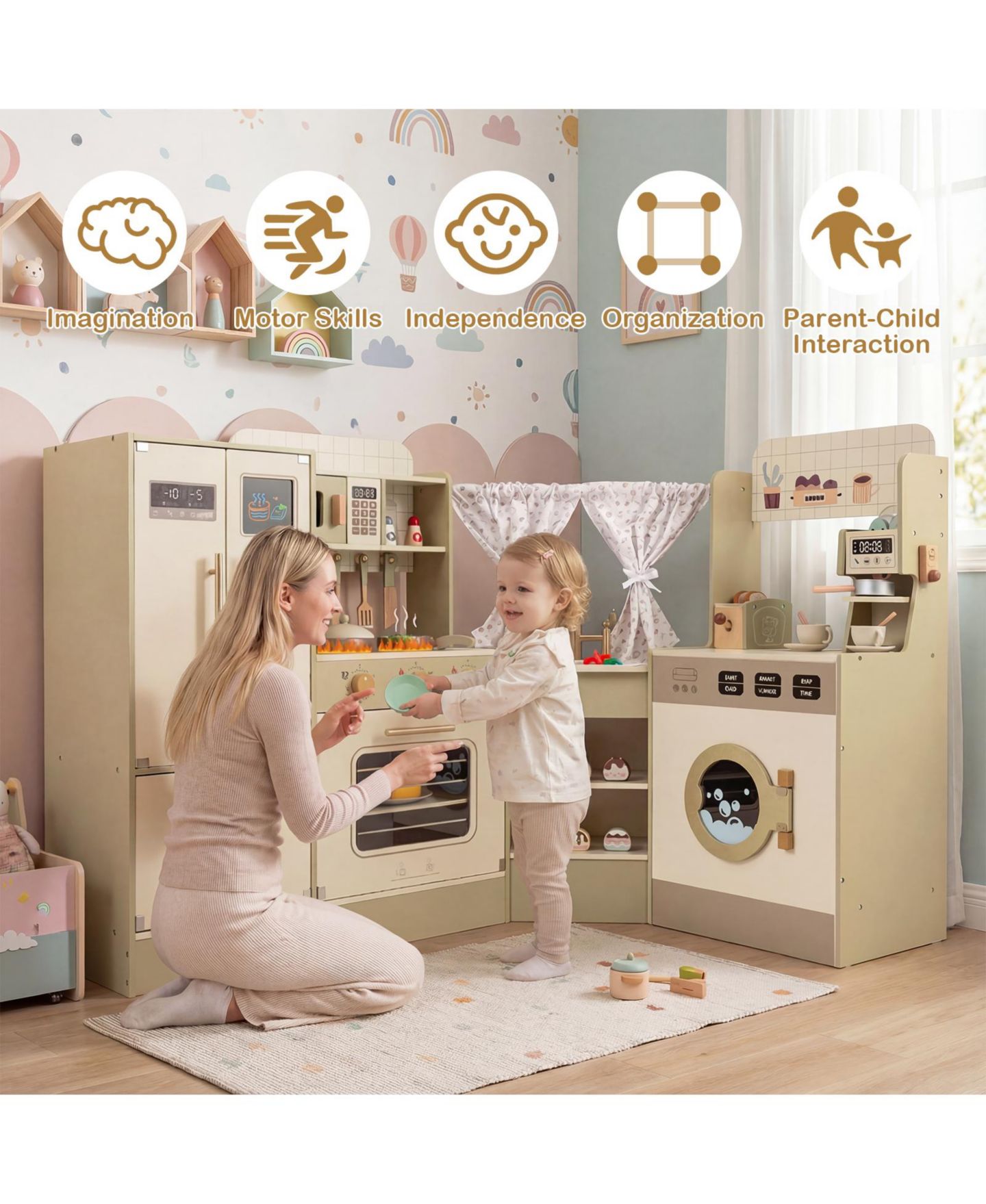 Детский игровой набор Slickblue Corner Kids Kitchen Playset, от 3 лет, цвет: Зелёный — фото 6