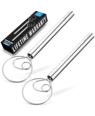 Zulay Kitchen 3 Inch Danish Dough Whisk 2 Pack Stainless Steel Whisk