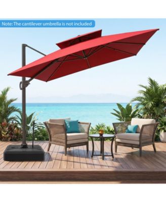 Cantilever Umbrella Base with Wheels, Retractable Pull Rod, 360degree(s) Rotation for Pool