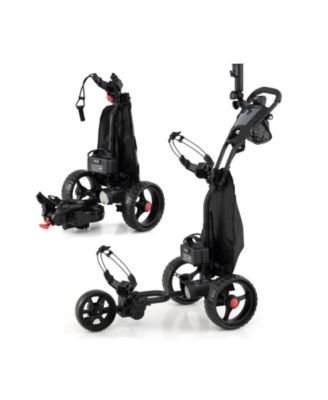 3-Wheel Golf Push Cart with Adjustable Handle, 9 Speed Settings