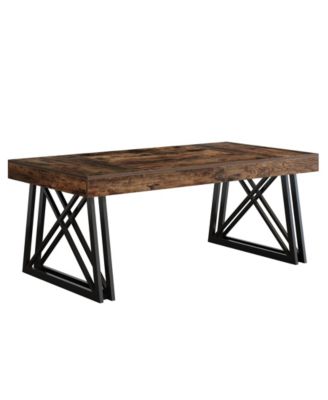 Executive Desk with X-Shaped Legs, 63'' Farmhouse Office Computer Desk, Large Writing Table