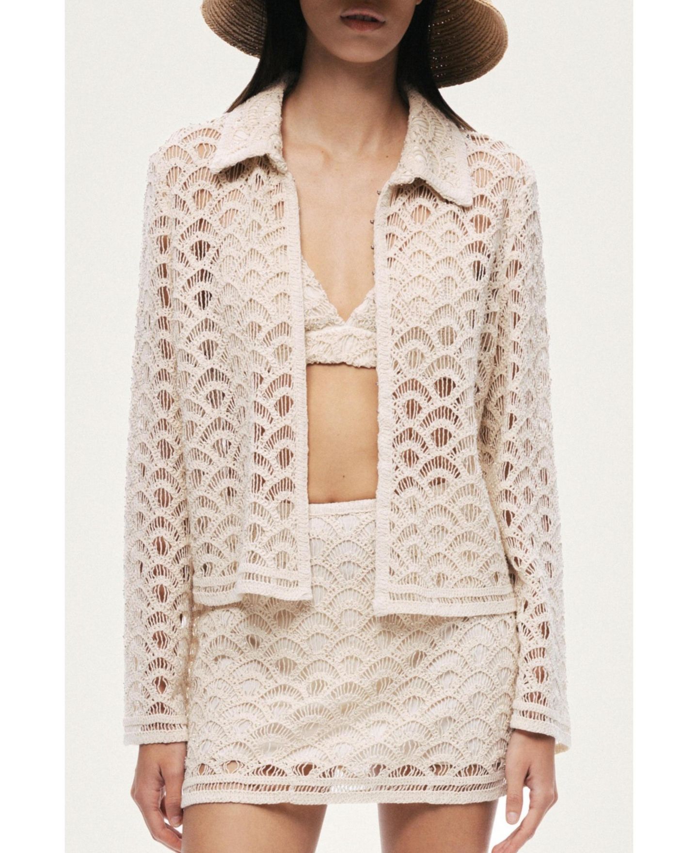Женская куртка NOCTURNE Cropped Lace, цвет: Белый — фото 1