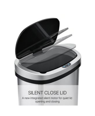 13 Gal./50 Liter Stainless Steel Oval Motion Sensor Trash Can for Kitchen