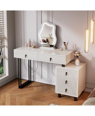 Cloud LED Vanity with Storage and Ribbed Design