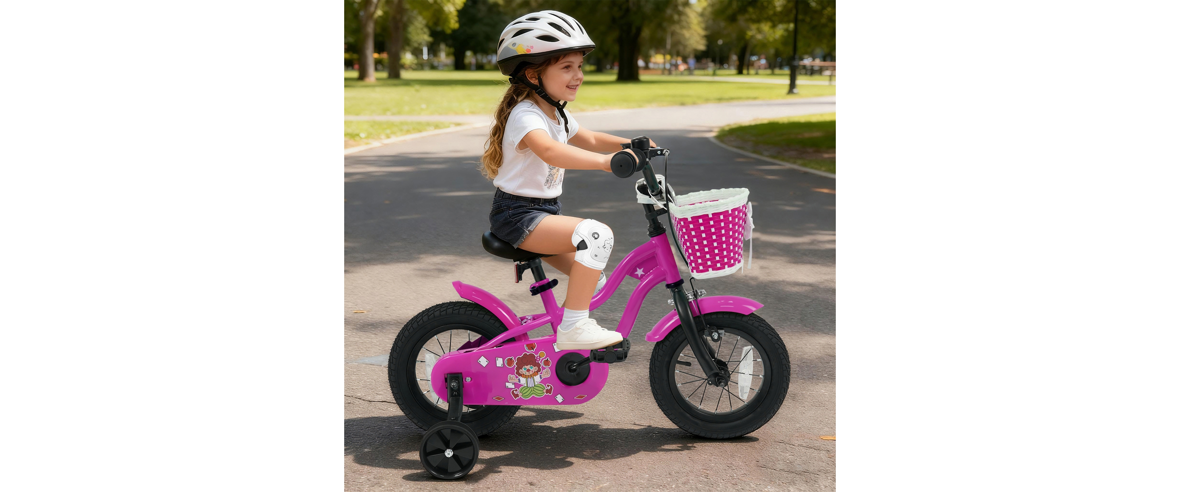 Slickblue Kids Ride On Bike with Training Wheels