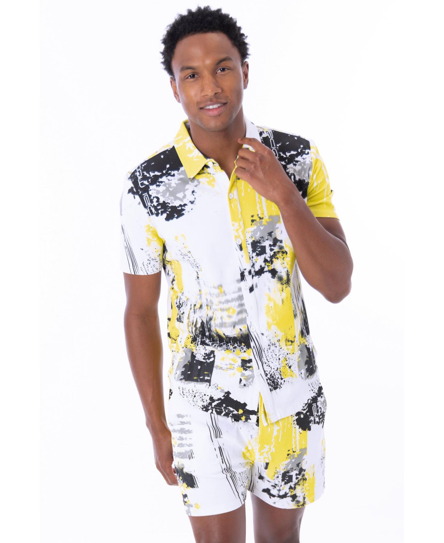 Мужские рубашки Dai Moda Unity Short Sleeve Button Up, цвет: Белый — фото 2