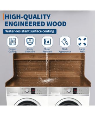 2-Tier Washer and Dryer Countertop Organizer Shelf - Space-Saving Laundry Room Storage