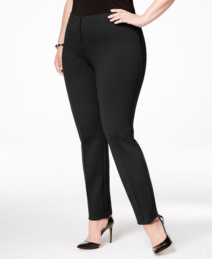 Alfani Plus Size Pressed Ponte-Knit Trousers, Created for Macy's