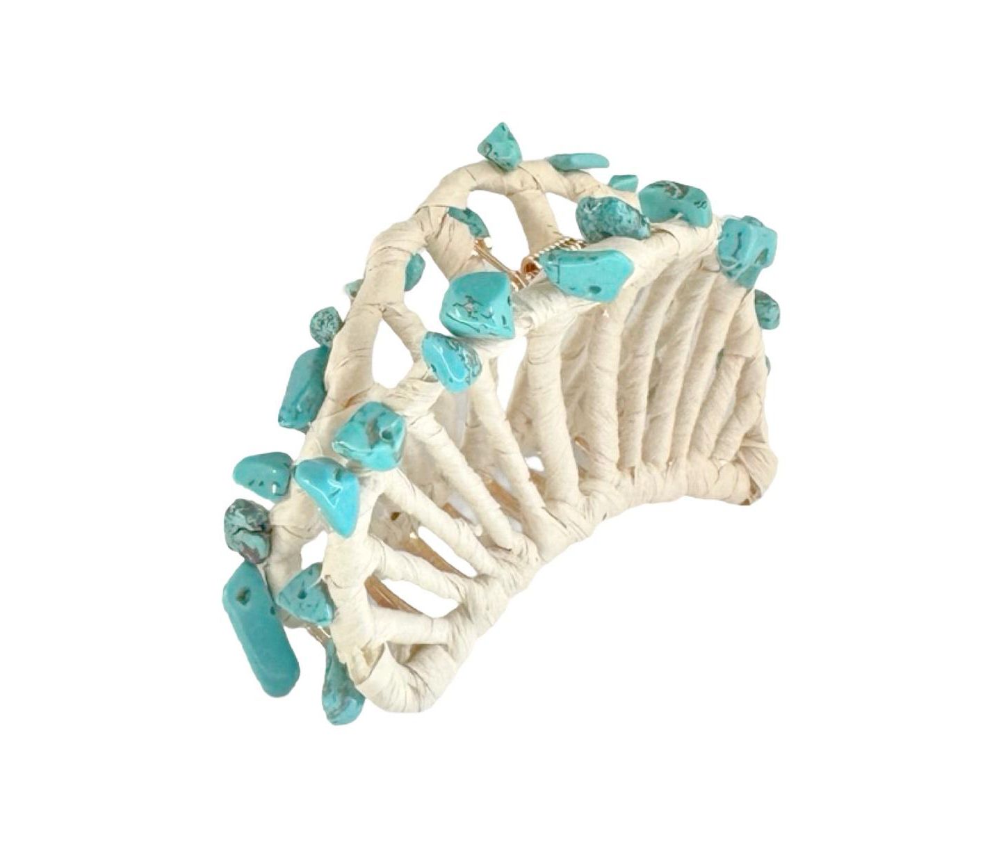Женская заколка Headbands of Hope Raffia Seashell Hair Claw Clip - Teal — фото 10