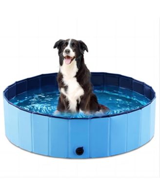 Foldable Dog Pet Bath Pool Collapsible Bathing Tub Slip Resistant Durable Portable No Inflation