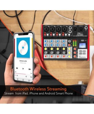 6-Channel Pro Audio Bluetooth Studio DJ Mixer with USB Interface and LCD Display