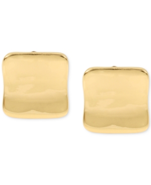 image of Robert Lee Morris Soho Gold-Tone Sculptural Square Clip-on Stud Earrings