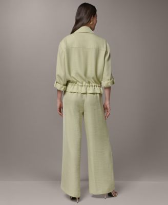 Donna Karan New York Women's Collared Jacket and Ripple Wide-Leg