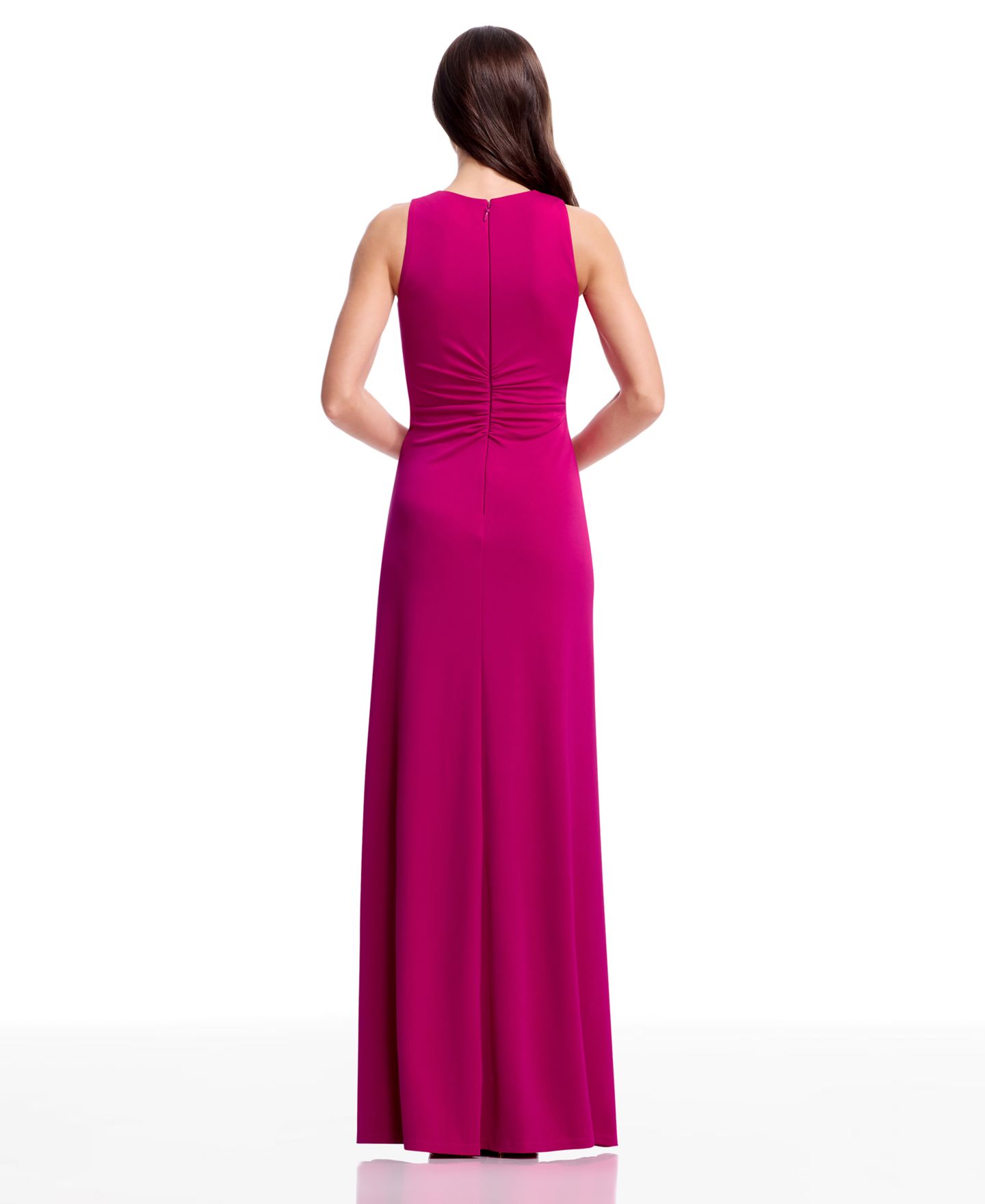 Женские платья Dress the Population Pleated Wrap Long Gown, цвет: Тёмный фуксия — фото 7