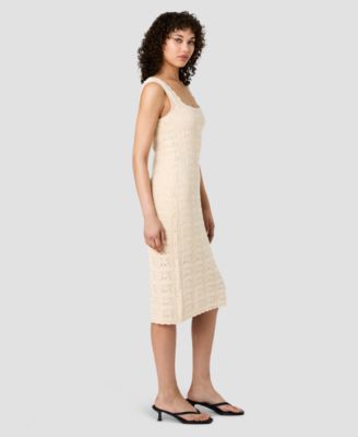 Women's Nellis Square Crochet Knit Midi Dress