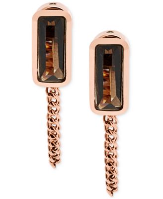 Michael Kors - Rose Gold-Tone Smoky Quartz Loop Earrings