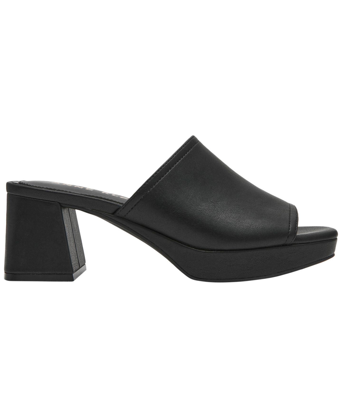 Женские сандалии Anne Klein Primo Block Heel Slip-On, цвет: Чёрный гладкий — фото 2