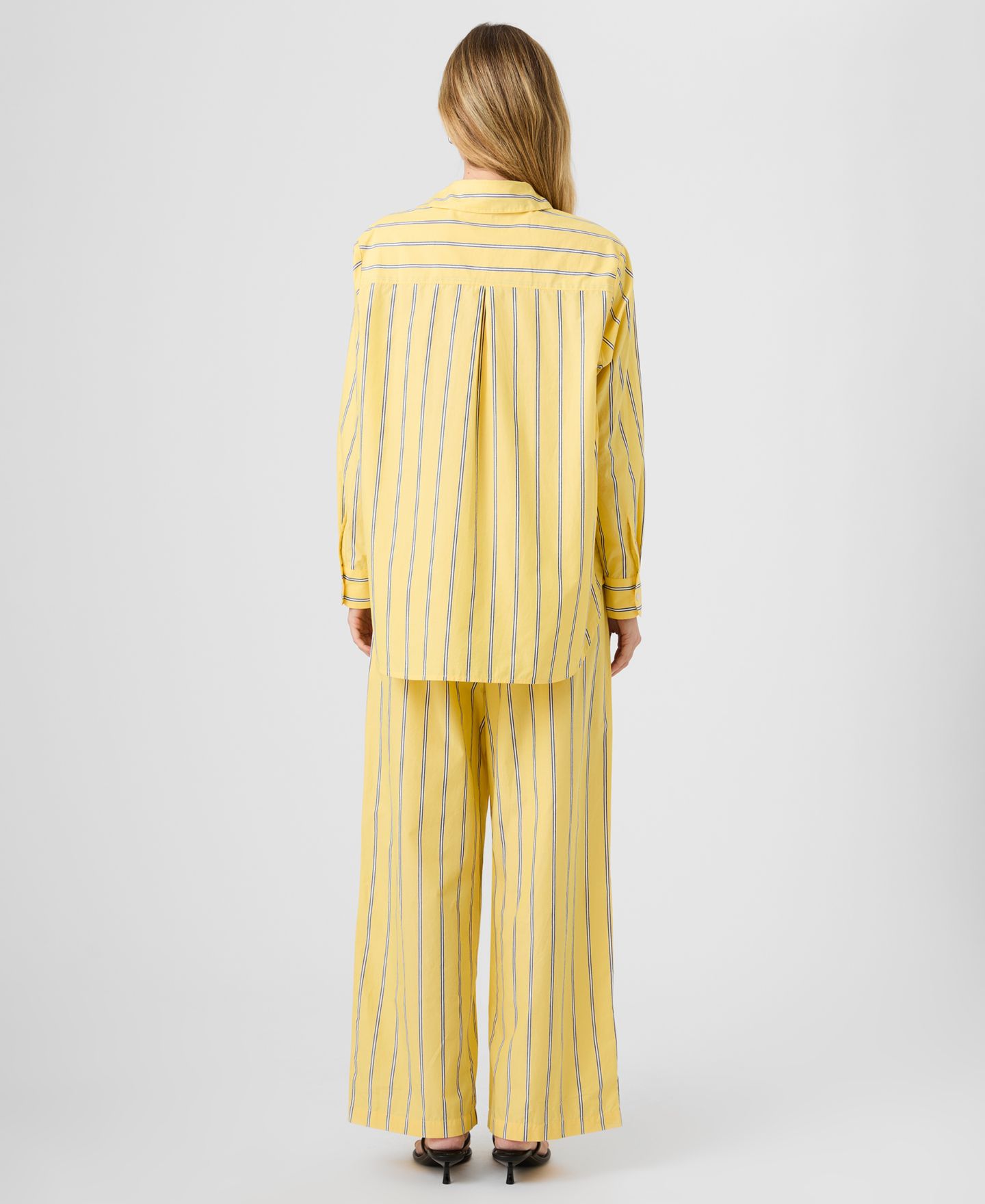 Женская рубашка French Connection Long-Sleeve Button-Front Stripe, цвет: Жёлтый разноцветный — фото 6