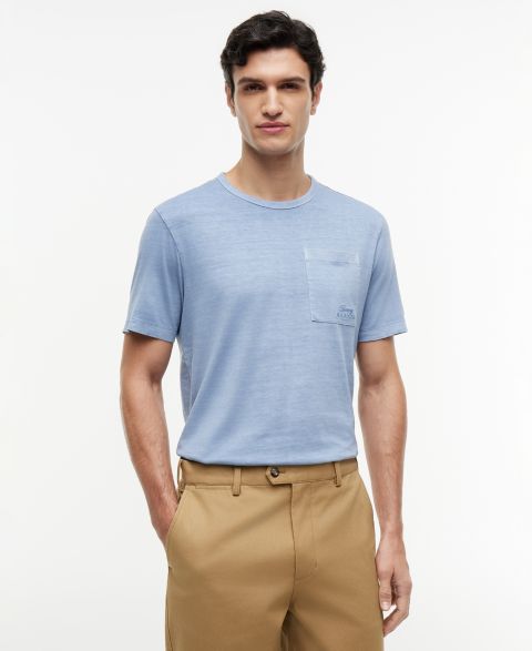 Мужская футболка Tommy Hilfiger Regular-Fit Smooth Touch Garment Dye Pocket, цвет: Синий