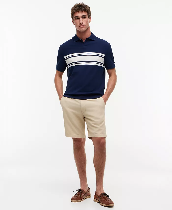 Men's Placed Breton Stripe Polo Shirt - thumbnail 6