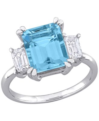 Amethyst (3-1/5 ct. t.w.) & White Topaz (3/4 ct. t.w.) Ring in 18k Rose Gold Plated Sterling Silver (Also Available in Garnet & Blue Topaz)