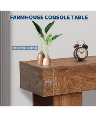 63 Inches Long Console Table, Wooden Entry Table for Entryway, Rustic Sofa Tables Behind Couch, Farmhouse Entryway Tables for Hallway