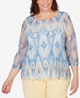 Plus Size Out of the Blue Dramatic Crewneck Top