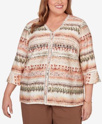 Plus Size Spice Market Biadere Stripe Center Seam Top