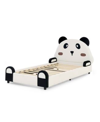 Panda Kids Bed, Padded Edges, Solid Wood Frame
