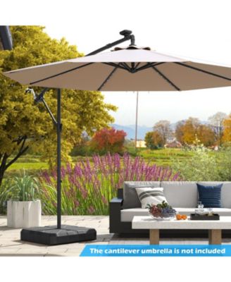 Weighted Offset Umbrella Base with Fillable HDPE Tank Cross Bracket and Cut-Out Handles