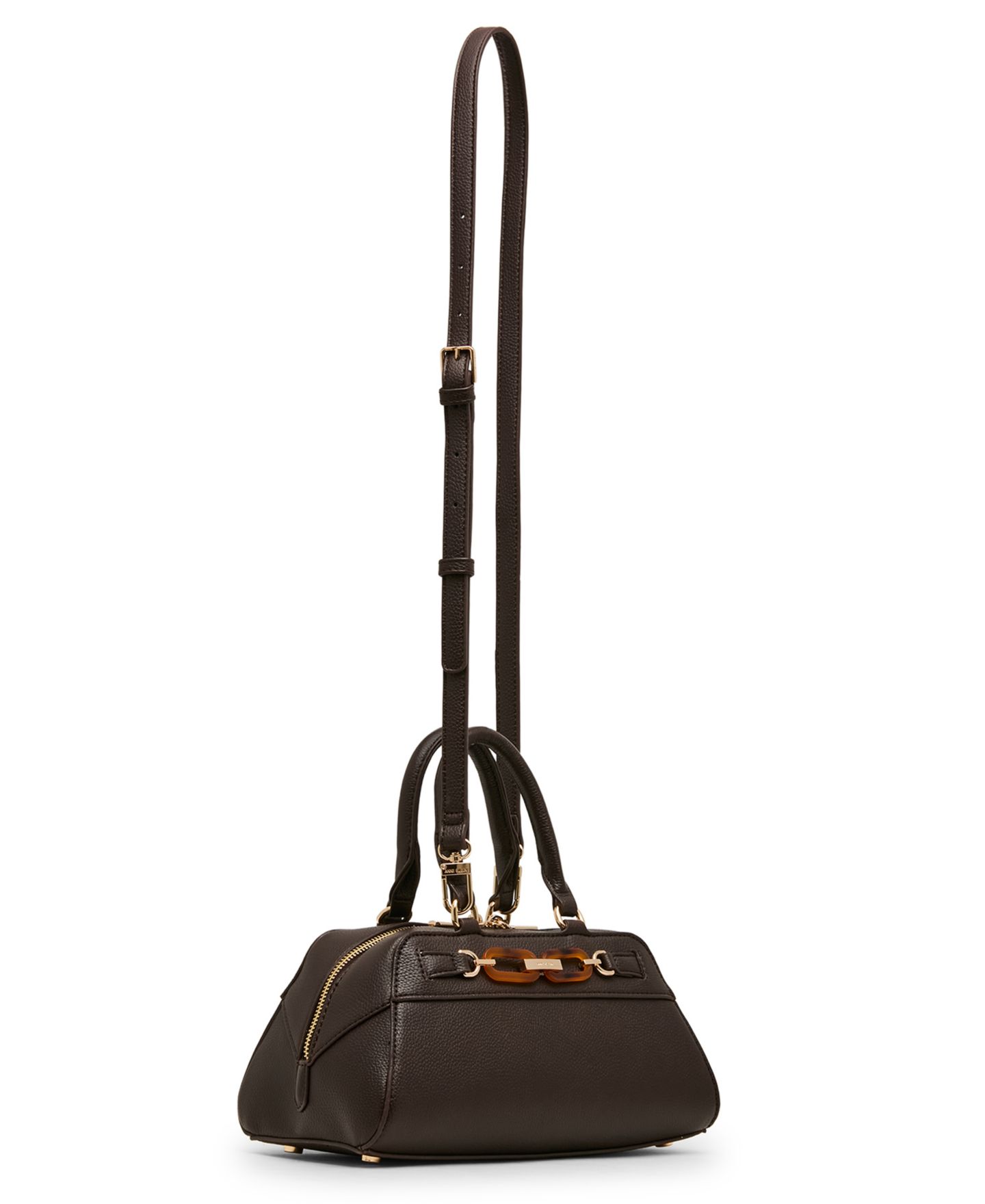 Женская сумка Anne Klein Tortoise Small Satchel Handbag, цвет: Чёрный — фото 6