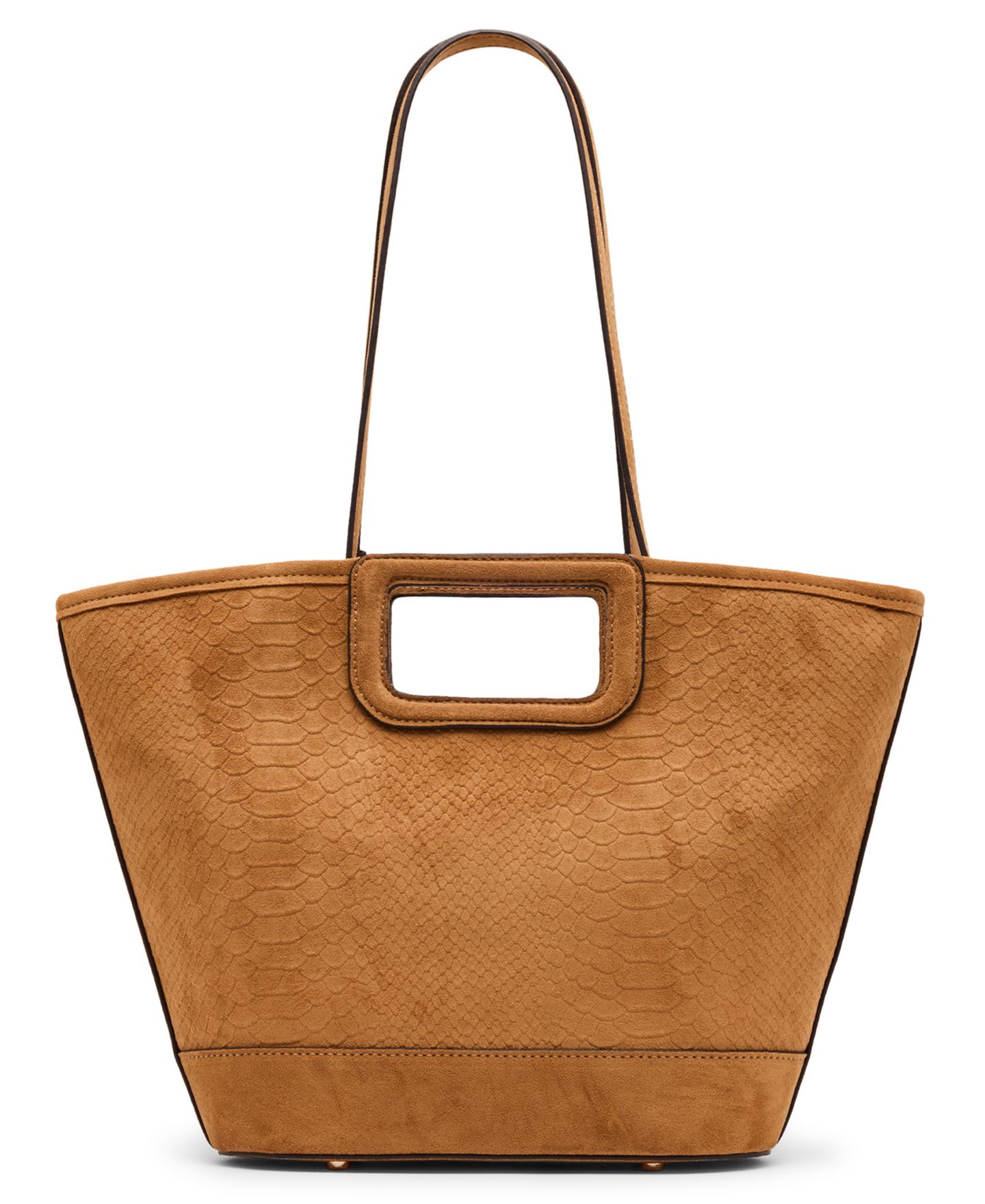 Женская сумка Anne Klein Textured Faux Suede Small Cut Out Handle Tote Handbag, цвет: Коричневый — фото 2